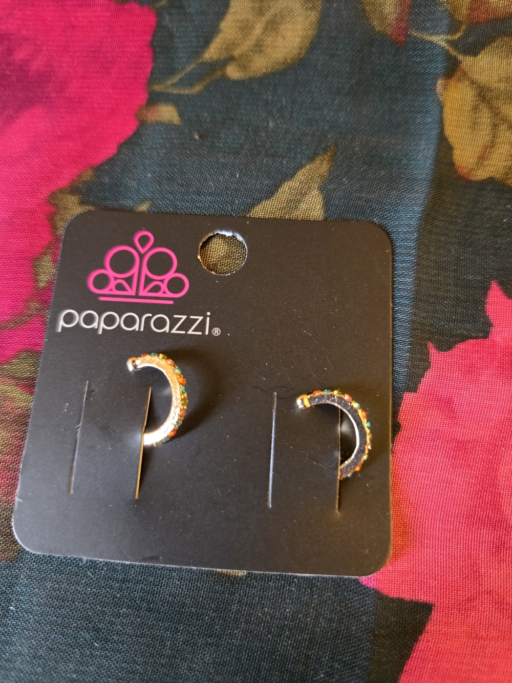 paparazzi Gold-Tone Rainbow Crystal Ear Cuffs